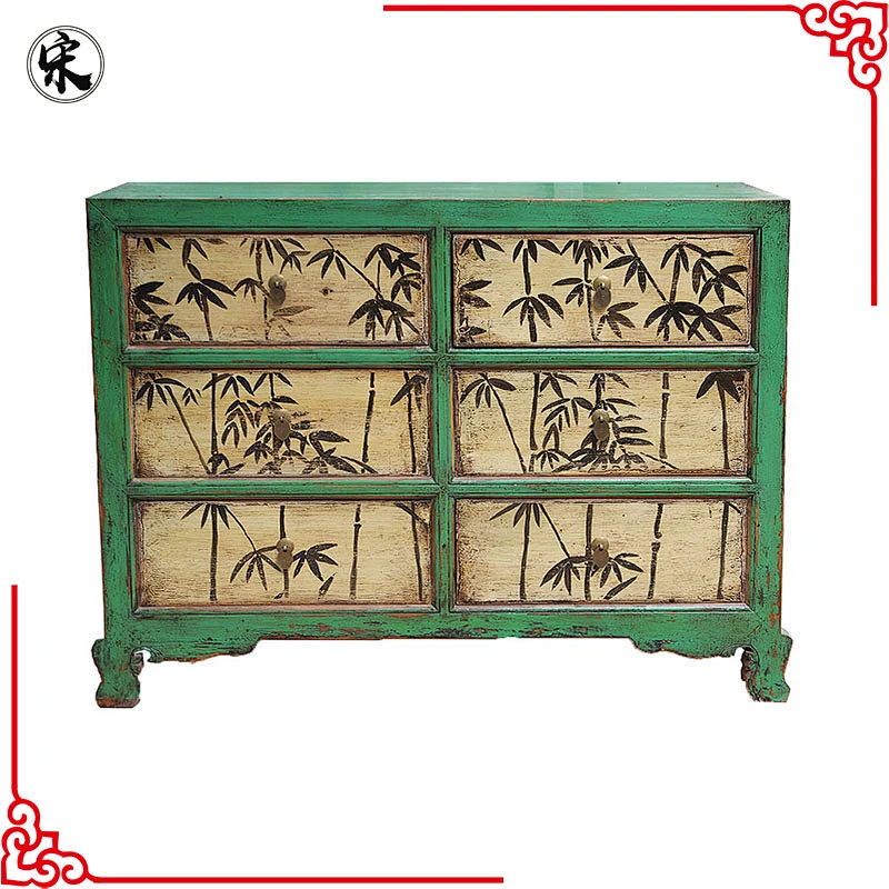 oriental storage painted furniture for stores use