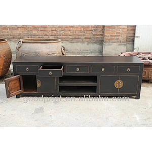 Chinese Antique Black TV cabinet Furniture