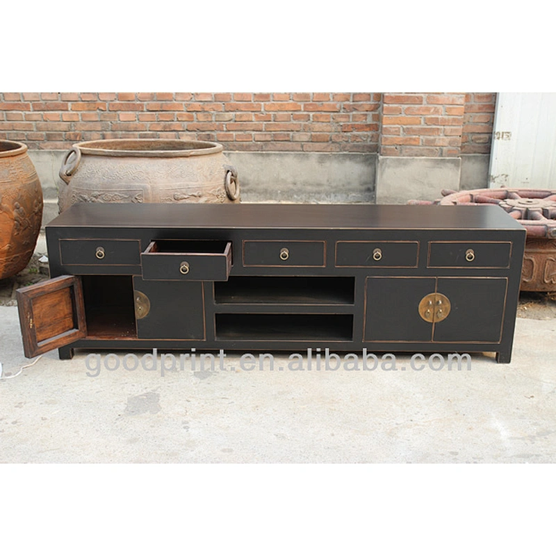 Chinese Antique Black TV cabinet Furniture