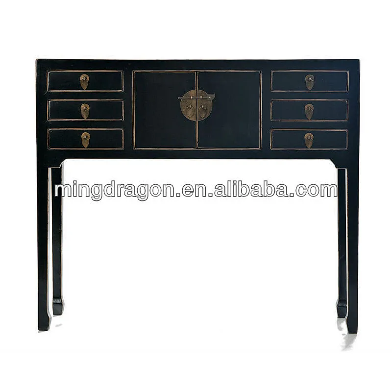 Chinese Classics Black Lacquer Ladies Cabinet