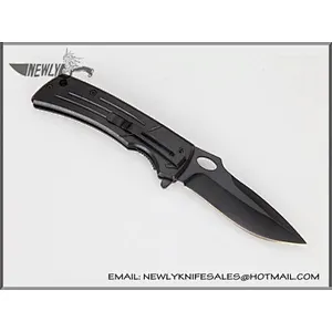 Outdoor Camping Grey Titanium Blade Folding Knife 440C