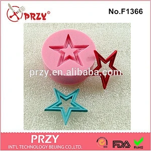 Eco-friendly fondant Vintage Open Star resin silicone cake mold
