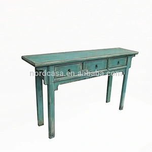 wholesale high glossy recycle pine wood shanny chinese antique style console table