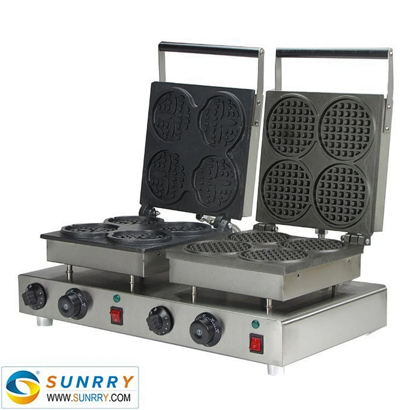 Commercial electric belgian waffle stick maker