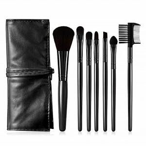 Beauty tools private label makeup powder blush eyebrow eyeshadow lip brushes 7pcs professional makeup brush set with bag