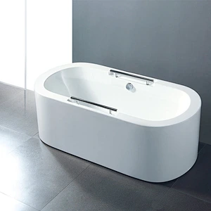 2018 guangzhou sanitary manufacturer White Clear Acrylic bathtub with drainer
