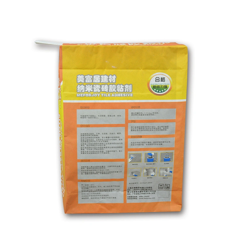 China manufacture kraft paper valve bag for cement, putty powder packaging bag 20kg