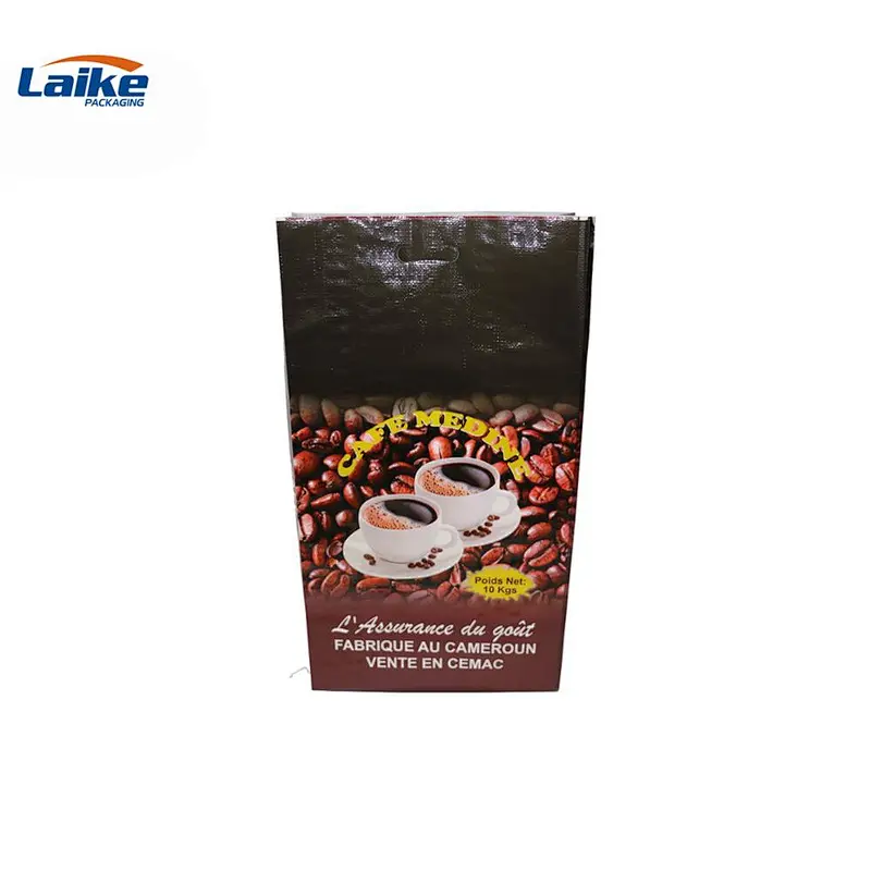 Eco-friendly laminated plastic coffee beans packaging reusable pp woven grocery bag