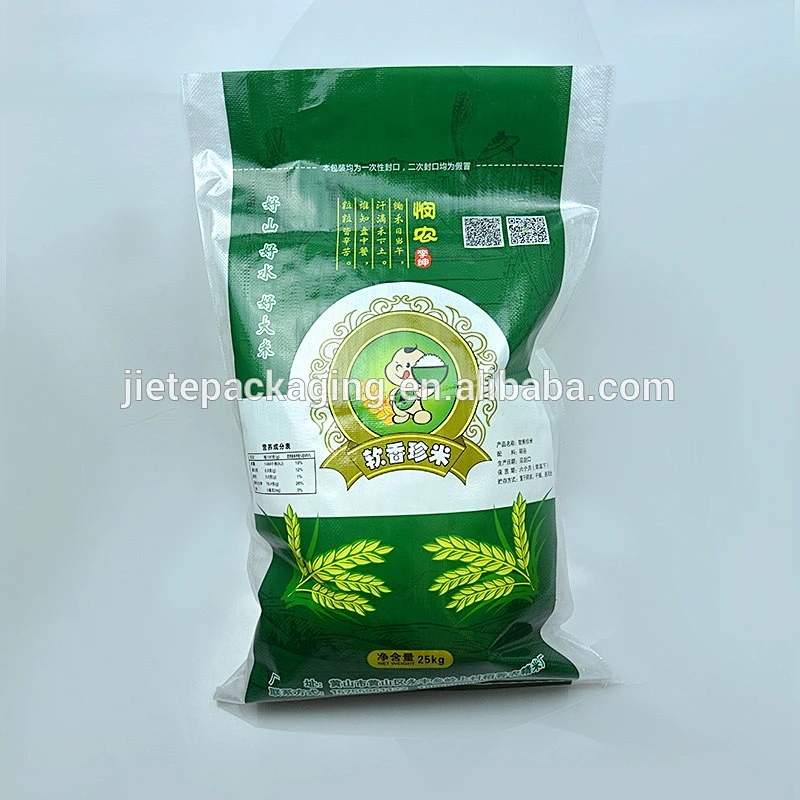 pp pe plastic woven bag for wheat flour, rice 25kg with color printing