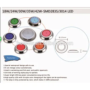 HOTOOK DIY Salt Water Waterproof RGB White ip68 LED Surface Mounted Swimming Pool Light Lampara LED Para Alberca