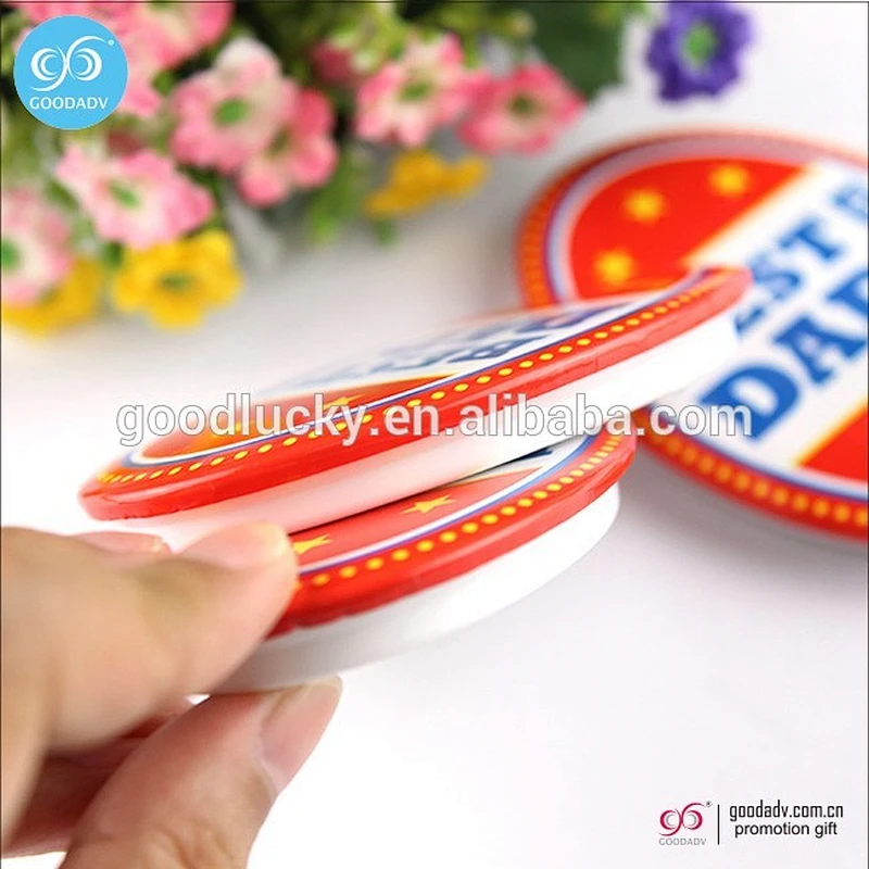 Multifunctional magnetic tin opener custom printed 58mm button bottle opener