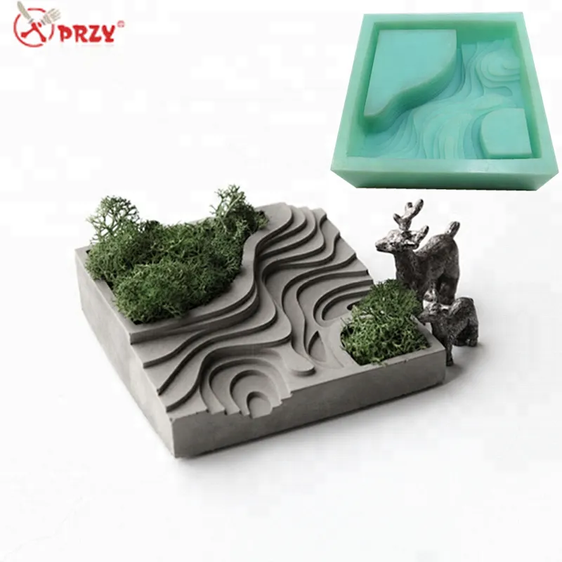 Original Cement terrace flower pot mold Aroma desk decoration mould Home Concrete planter molds