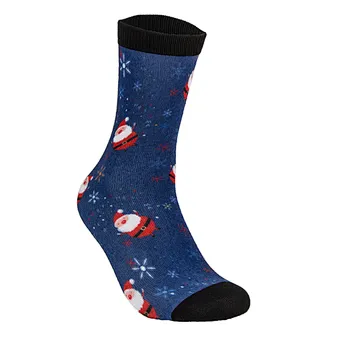 Polyester High Quality Customized Digital Printing Festival Celebrating Christmas Eve Theme MOQ Fashion Socks Woman