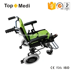 14.7KG portable double controller folding aluminum mini electric wheelchair TEW090