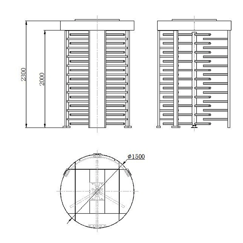 Smart Full Height Turnstile Gate With Access Control System