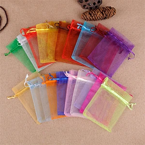 Custom Promotional Candy Bag Drawstring Small Jewelry Gift Bag Mesh Bag
