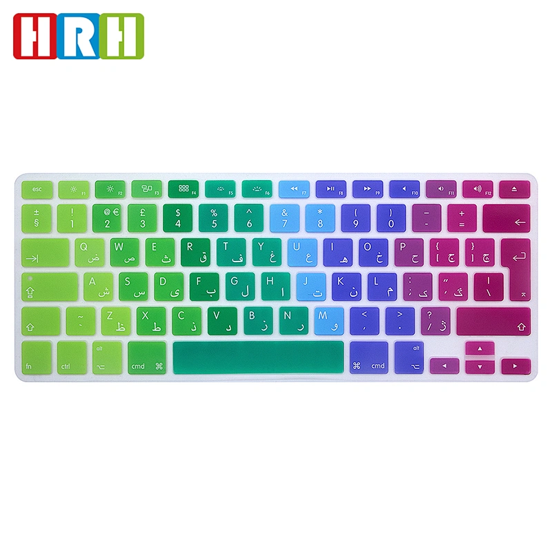 custom silicone language silicone rainbow keyboard cover protector laptop keyboard skin for macbook macbook pro retina display