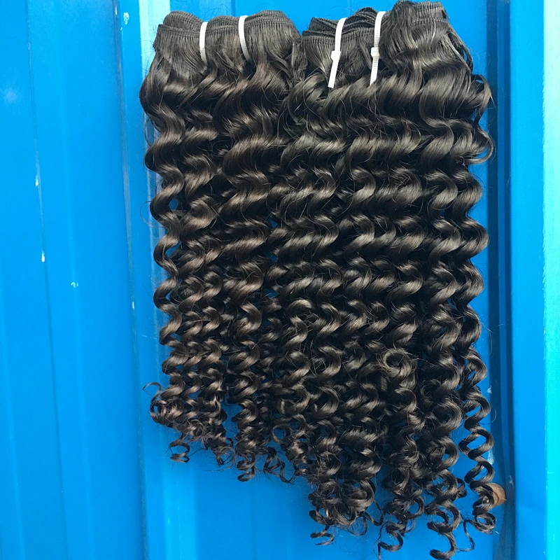 Dropshipping large quantities kinky curly hair extension human hair cuticle aligned peruvian hair weaving