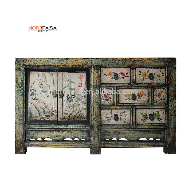 Hot sell hand painted chinese antique living room cabinet