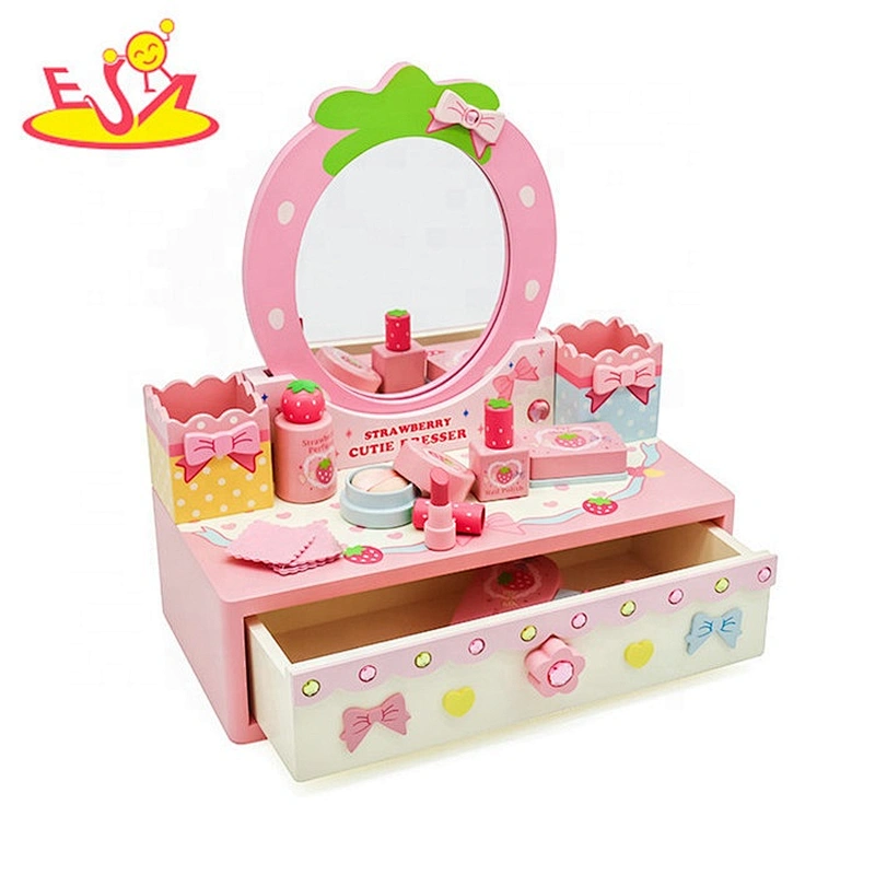 2018 New hottest dresser toy wooden kids makeup set for pretend play W10D214