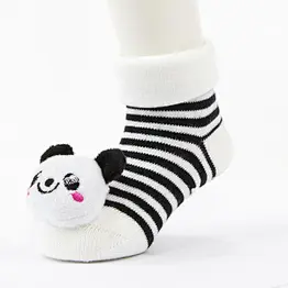 Oem Custom 3d cartoon pattern newborn cotton ankle socks non slip infant rubber sole toddler Socks baby cute kids