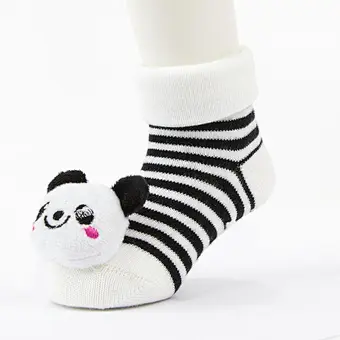 Oem Custom 3d cartoon pattern newborn cotton ankle socks non slip infant rubber sole toddler Socks baby cute kids