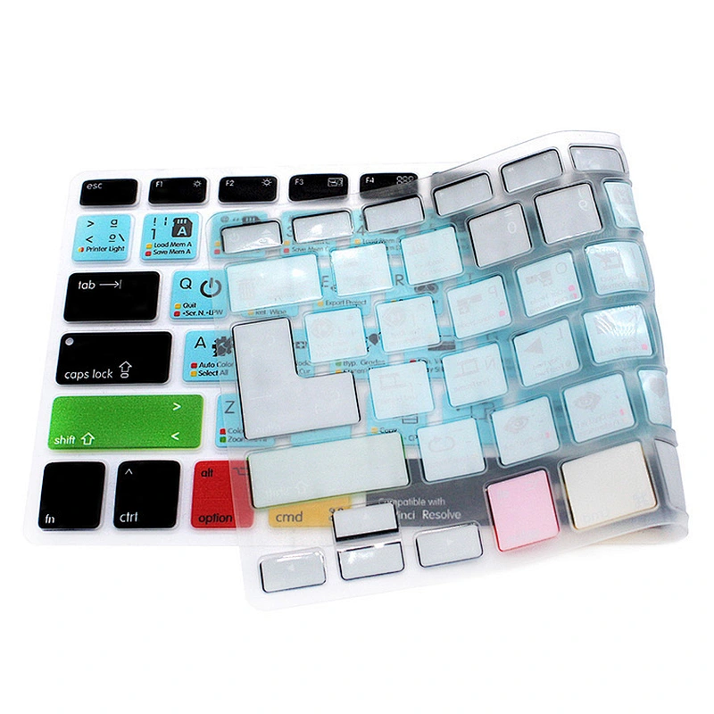Davinci Resolve Spanish Azerty Silicone Keyboard Covers shortcuts keyboard skin For mac book pro laptop computer