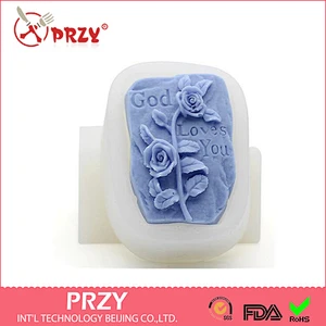 S4075 PRZY High-end DIY handmade soap mold God save gift SOAP flower silicone mould making materials