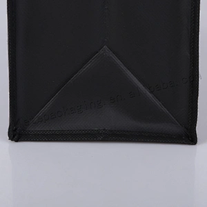 Black plastic non woven carry bag for shoes,clothes