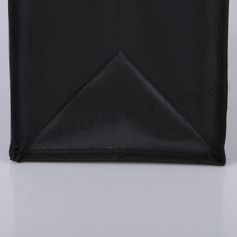 Black plastic non woven carry bag for shoes,clothes