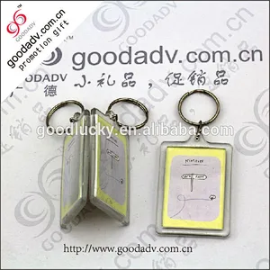 2016 china factory custom eco-friendly plastic keychain photo holder / hard plastic keychain