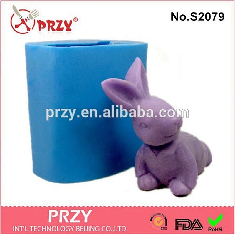 DIY handmade 3d rabbit silicone molds for soap making