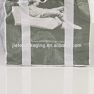 customized plastic pp woven foldable shoppign bag with PE transparent material film