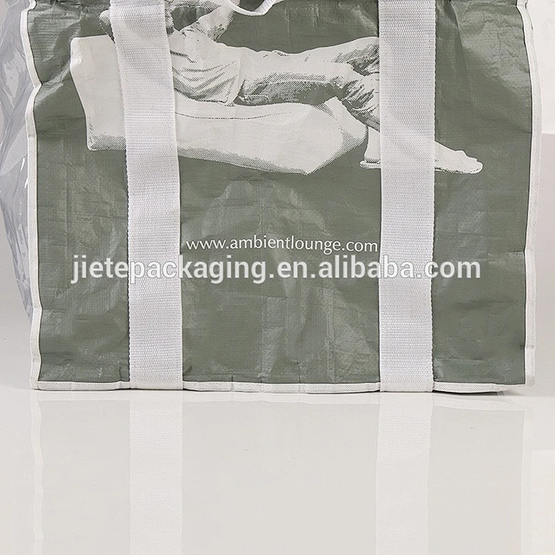 customized plastic pp woven foldable shoppign bag with PE transparent material film