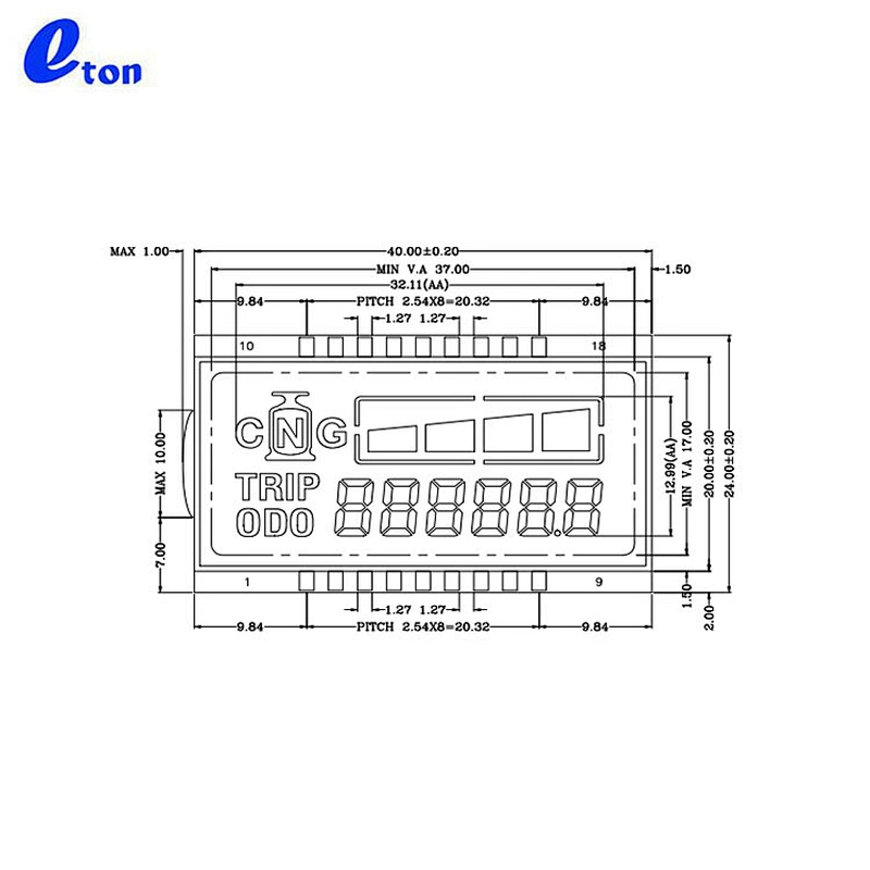 customized sedan graphic small lcd tn screen