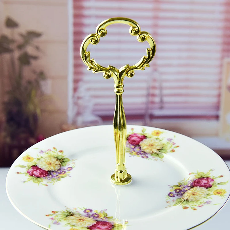 Chinese supplier supply fancy rose flower dish with three-layer plate for anniversary