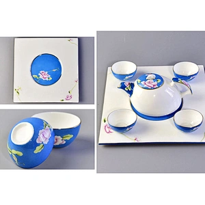 Chinese-style irregular tea bottle with 4pcs cups sets for business gift