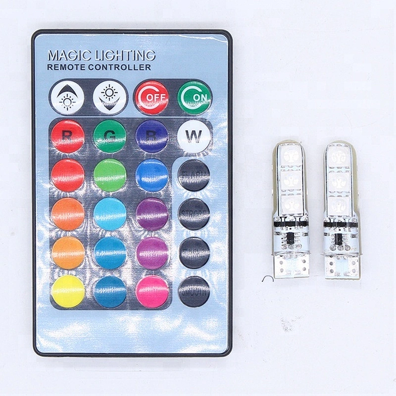 Error Free 12V Strobe Car Light 5050 6SMD Silicon Canbus RGB T10 LED Bulbs
