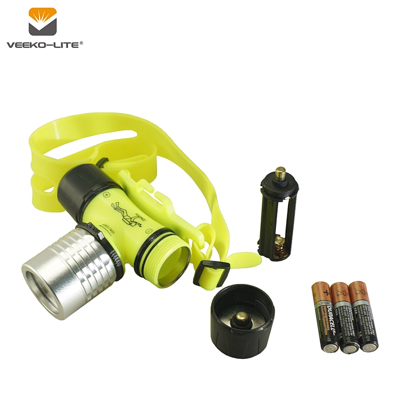 30 METERS PROFESSIONAL WATERPROOF DIVING PLASTIC LED HEADLIGHT AAA BATTERY 2018 HOT SELLING 120 LUMENS