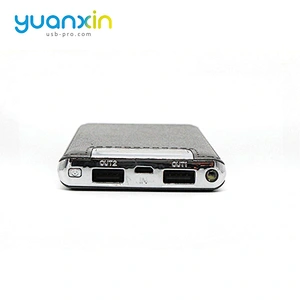 Leather Style Dual Port LED Light 8000 mAh Portable Charger Mobile Power Bank