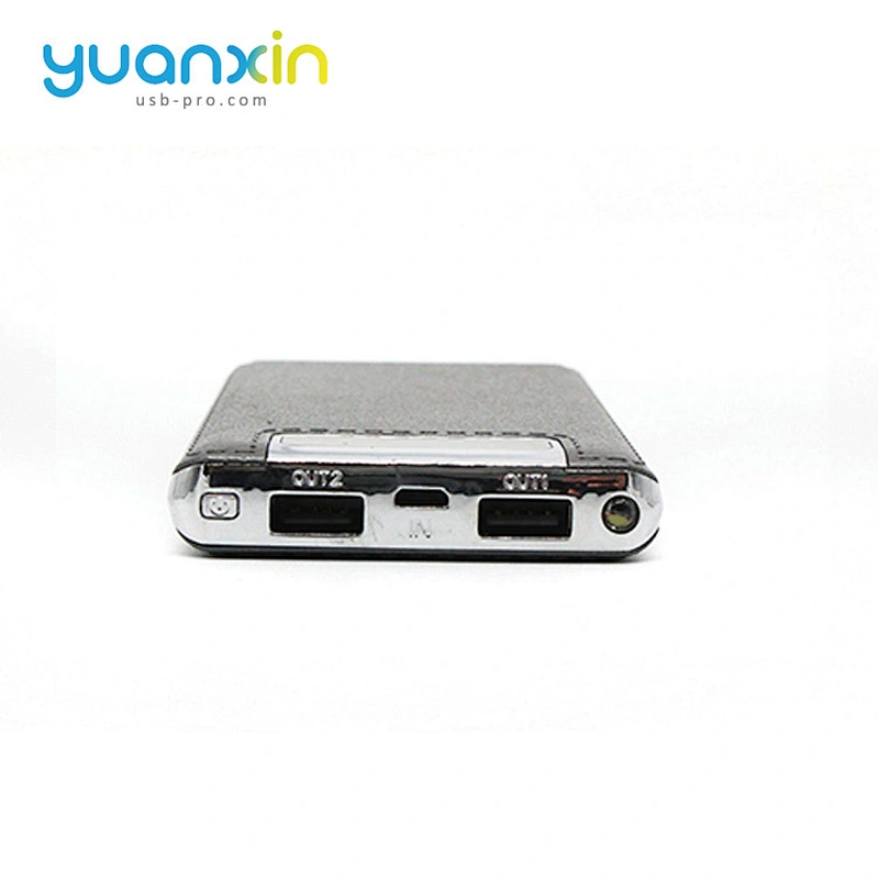 Leather Style Dual Port LED Light 8000 mAh Portable Charger Mobile Power Bank