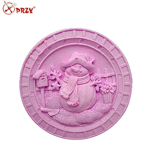 Snowman in the Garden Silicone Candle Mold For Chirstmas Festivals silicone soap mold