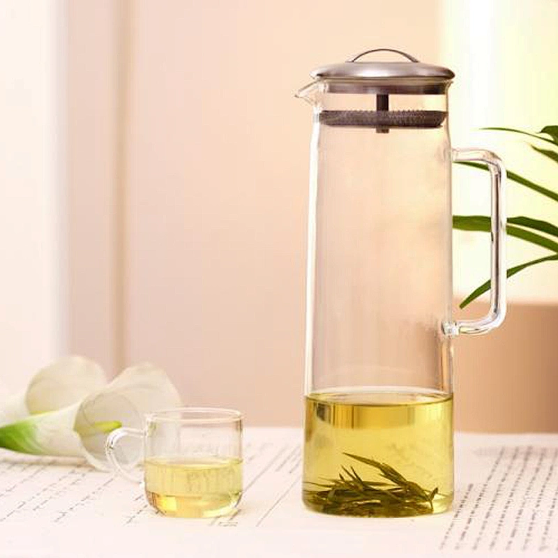 Wholesale Different Types clear straight Water Bottle with Filter and stainless steel cover