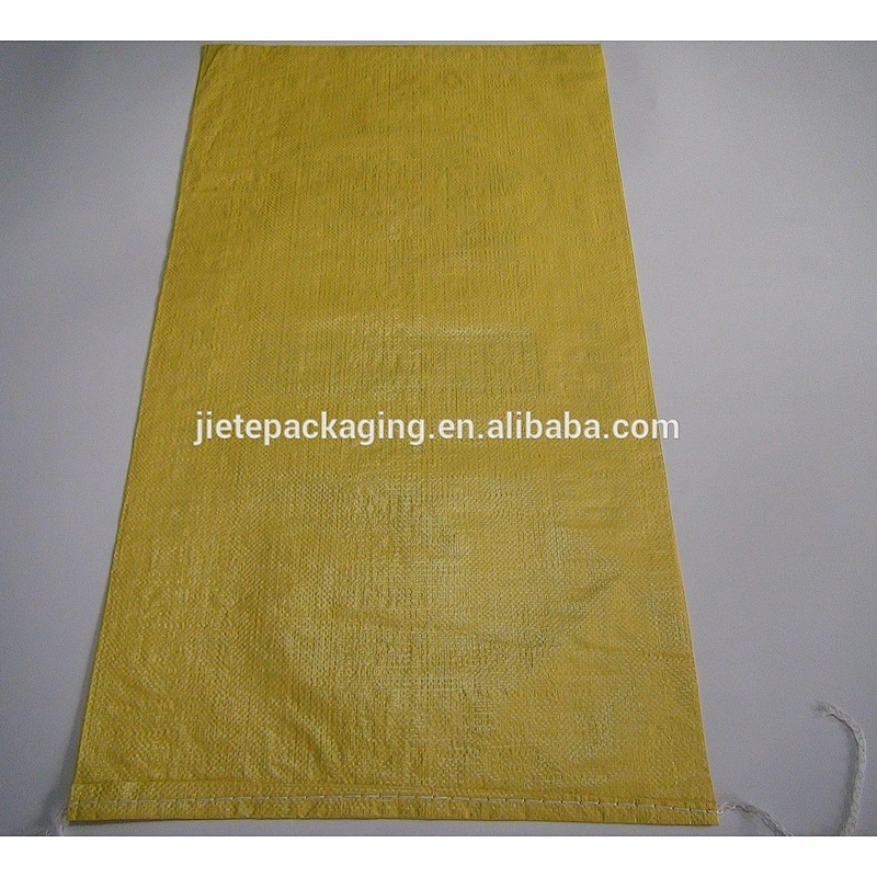Cheap and durable flexo printing yellow plastic pp woven salt packing bag for sugar,iodate,feed salt,fertilizer