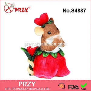 S4887 Beautiful Mouse Mold 3d Mice Girl Silicone Mold Mouse Girl in Skirt Mold