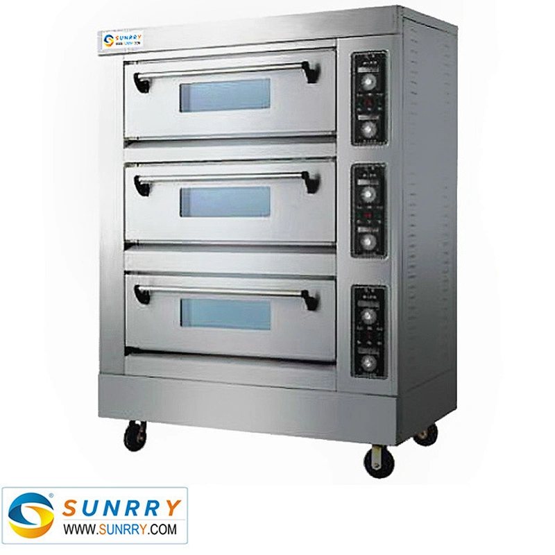 Front Stainless Steel oven pizza 3 Decks 3 Trays fast pizza oven For CE (SY-PV36H SUNRRY)