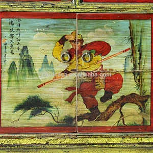 16050701 Sun Wukong Chinese Antique Furniture Painted cabinet