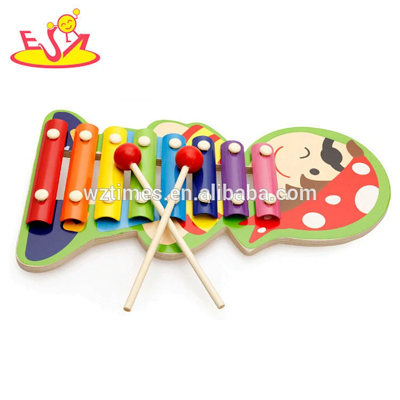 Wholesale mini kids percussion musical instrument wooden toy xylophone with 8 tone W07C063