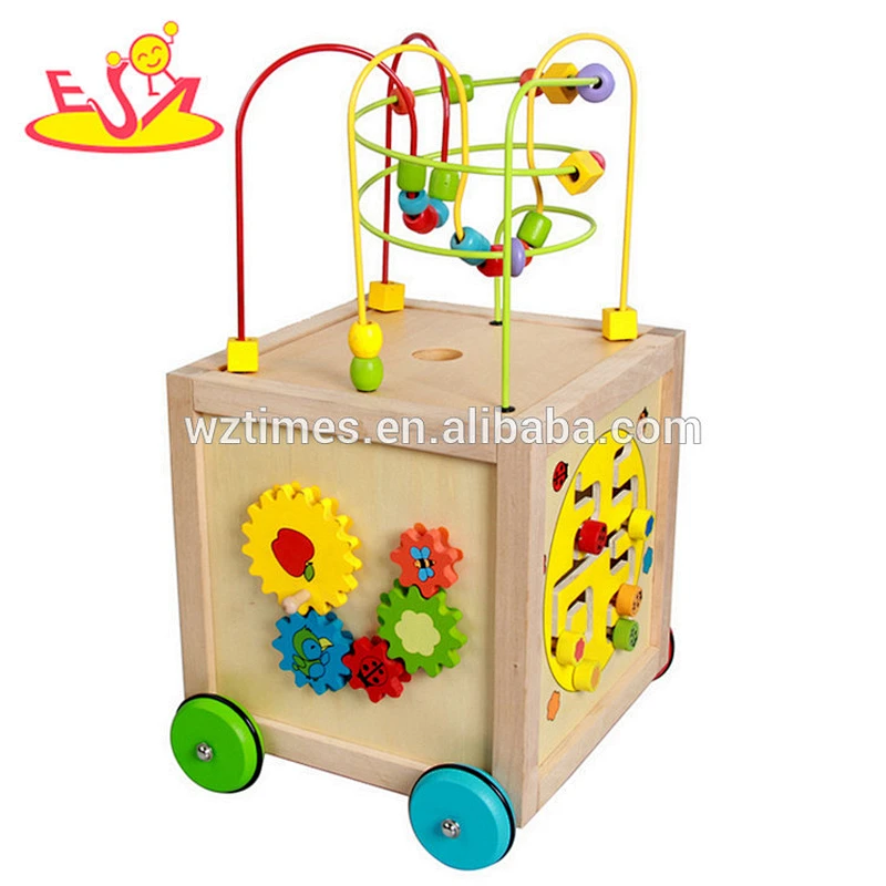 2018 großhandel 5 in 1 baby holz aktivitätswürfel neues design kinder holz aktivitätswürfel lustige kinder holz aktivitätswürfel W11B090