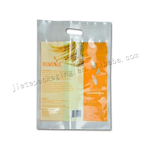 High quality 150 micron PE 1kg bag of rice jasmine rice vacuum bag with plastic handle
